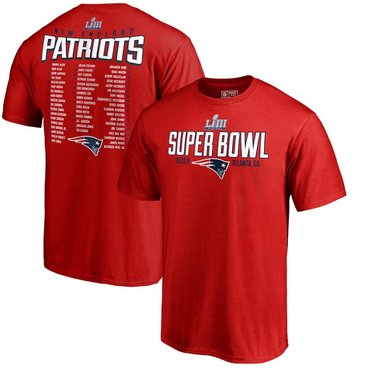New England Patriots NFL Pro Line Super Bowl LIII Bound Safety Blitz Roster T-Shirt Red