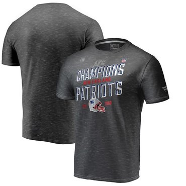 New England Patriots NFL Pro Line 2018 AFC Champions Trophy Collection Locker Room T-Shirt Heather Charcoal