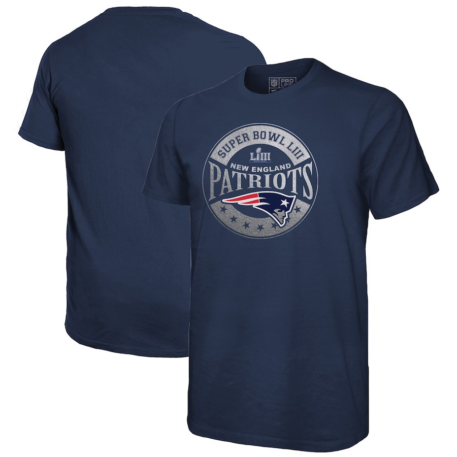 New England Patriots NFL Pro Line Super Bowl LIII Bound In The Zone T-Shirt Navy