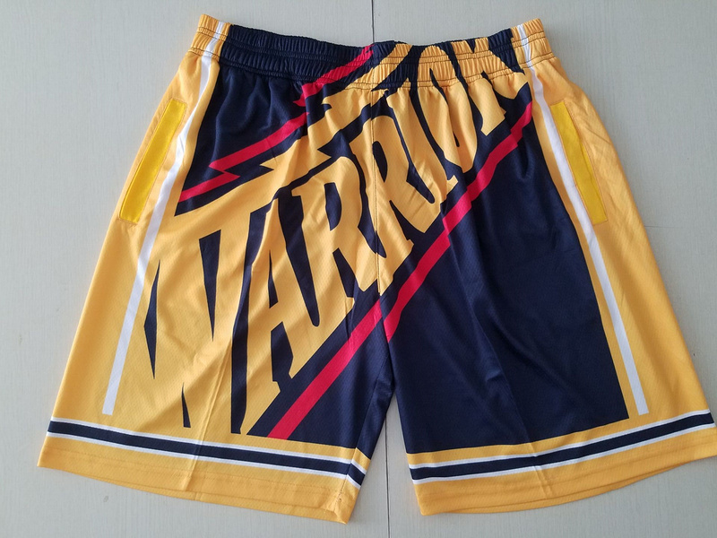 Men's Golden State Warriors Black Big Face Hardwood Classics Soul Swingman Throwback Shorts