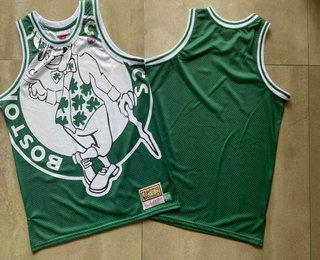 Men's Boston Celtics Green Big Face Hardwood Classics Soul Swingman Throwback Jersey