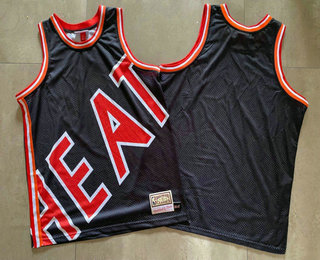 Men's Miami Heat Black Big Face Hardwood Classics Soul Swingman Throwback Jersey