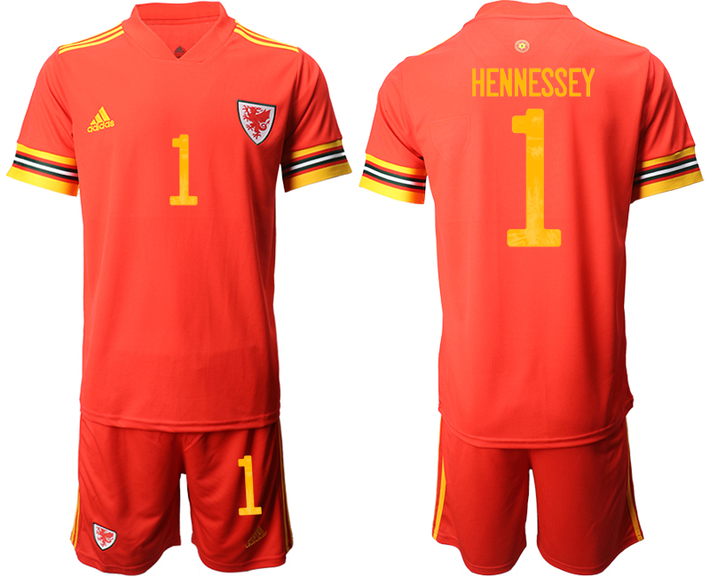 Men 2021 European Cup Welsh home red 1 Soccer Jersey