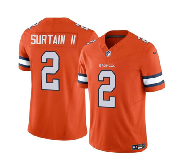 Men's Denver Broncos #2 Patrick Surtain II Orange 2023 F.U.S.E. Vapor Untouchable Football Stitched Jersey