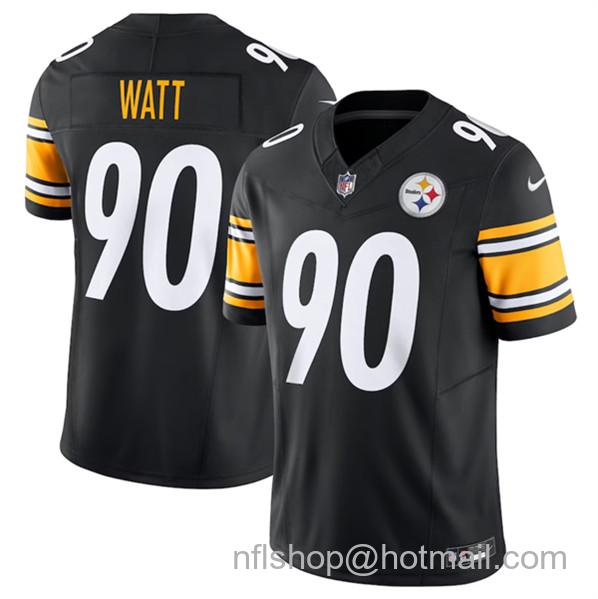 Men's Pittsburgh Steelers #90 T.J. Watt Black 2023 F.U.S.E. Vapor Untouchable Limited Stitched Jersey