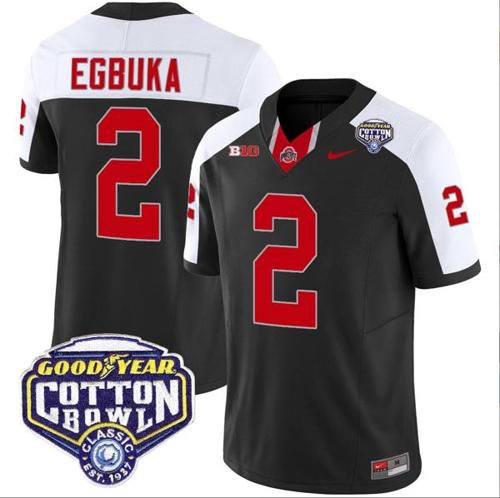 Youth Nike Emeka Egbuka Jersey #2 Ohio State Buckeyes Cotton Bowl Patch Vapor Football Black Alternate