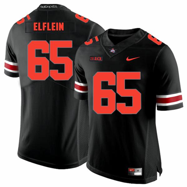 Nike Men's Ohio State Buckeyes #65 Pat Elflein Football Jersey Black Shadow