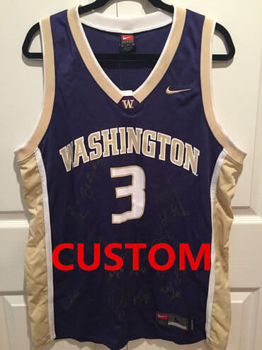 Men's Custom Washington Huskies Jersey College Basketball Name and Number 2005 Team Signed Brandon Roy