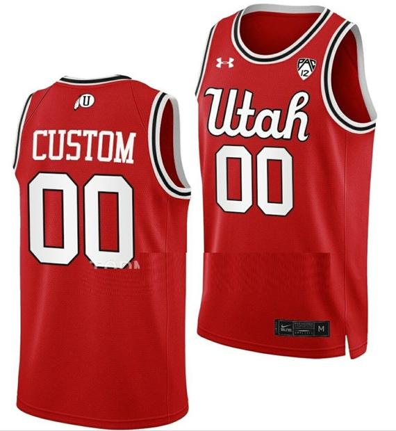 Men's Custom Utah Utes Jersey Name and Number College Basketball Throwback Red