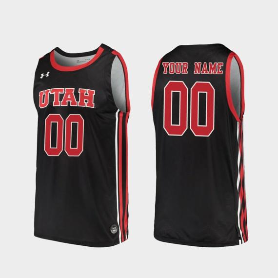 Men's Custom Name Number Utah Utes Black Replica College Basketball Jersey