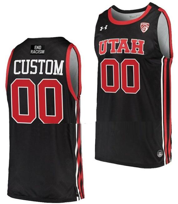 Men's Custom Utah Utes Jersey Name and Number College Basketball Replica Black