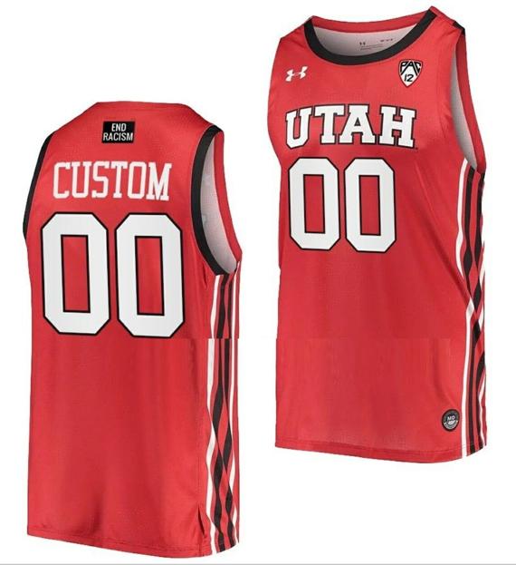 Men's Custom Utah Utes Jersey Name and Number College Basketball Away Red
