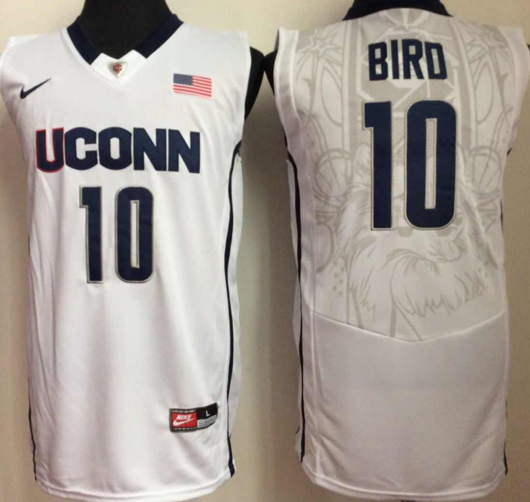Men's Uconn Huskies #10 Sue Bird NCAA Basketball Jersey White