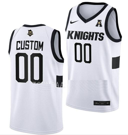 Men's Nike Custom UCF Knights Jersey College Basketball Name Number White Home