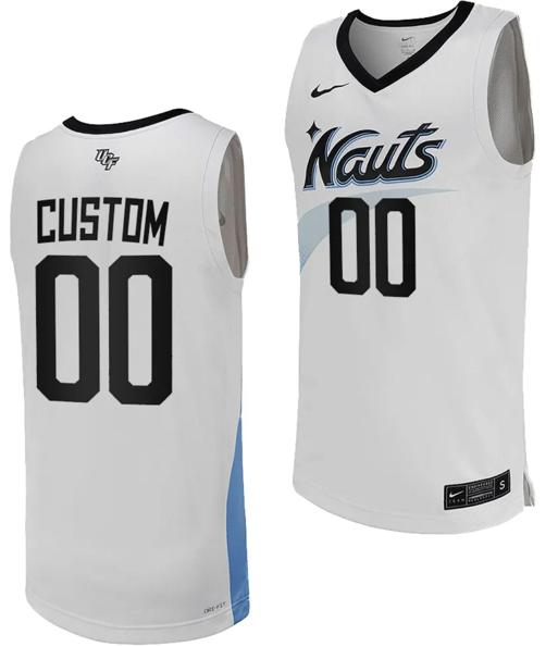 Men's Nike Custom UCF Knights Jersey Name and Number Replica College Basketball White Uniform
