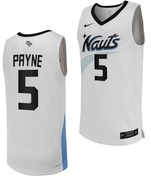 Men's Nike Omar Payne Jersey #5 UCF Knights Replica College Basketball White Uniform