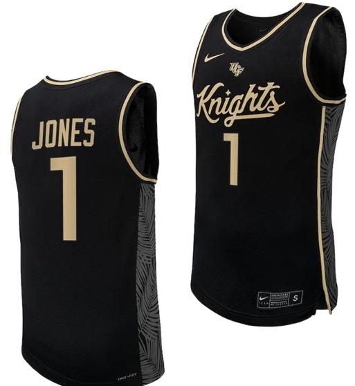 Men's Nike Antwann Jones Jersey #1 UCF Knights Replica College Basketball Uniform Black