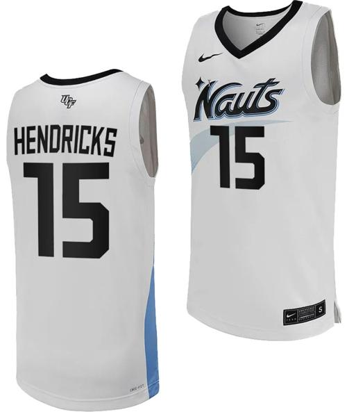Men's Nike Tyler Hendricks Jersey #15 UCF Knights Replica College Basketball White Uniform