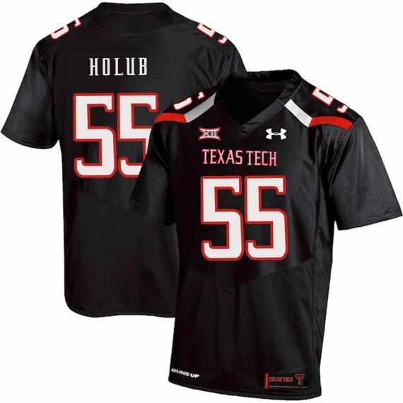 Men's Texas Tech Red Raiders #55 EJ Holub NCAA College Football Jersey Black