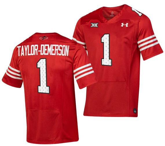 Men's Texas Tech Red Raiders Dadrion Taylor Demerson Jersey #1 College Football Throwback Stitched Red