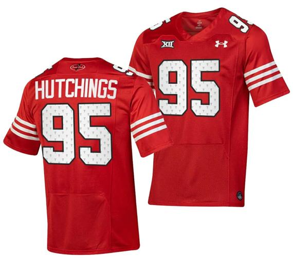 Men's Texas Tech Red Raiders Jaylon Hutchings Jersey #95 College Football Throwback Stitched Red