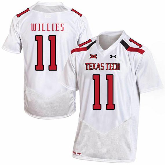 Men's Texas Tech Red Raiders #11 Derrick Willies NCAA College Football Jersey White