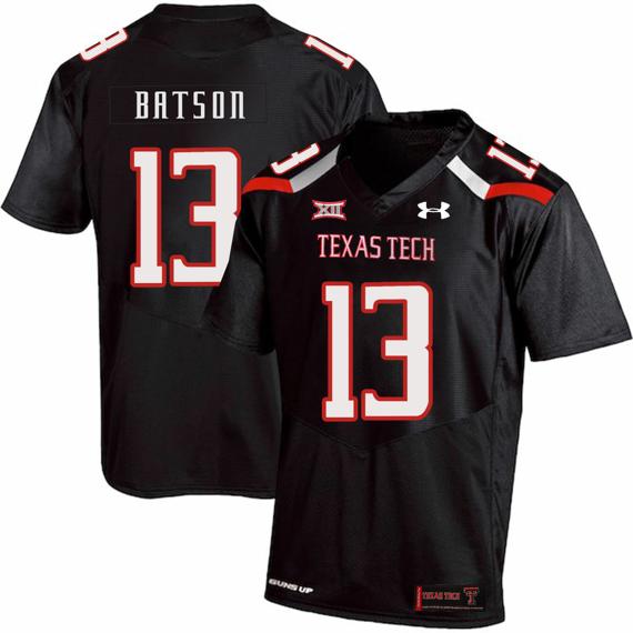 Men's Texas Tech Red Raiders #13 Cameron Batson NCAA College Football Jersey Black