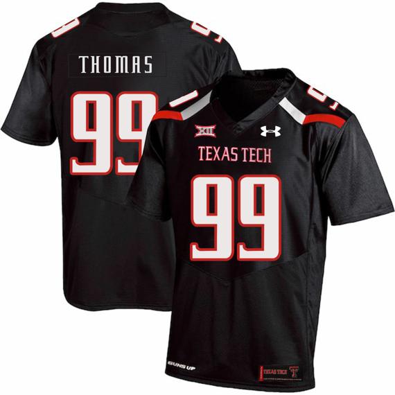 Men's Texas Tech Red Raiders #99 Mychealon Thomas NCAA College Football Jersey Black