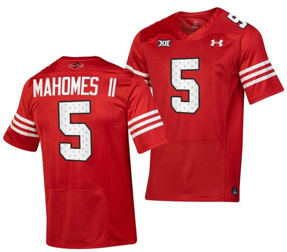 Men's Texas Tech Red Raiders Patrick Mahomes II Jersey #5 College Football Throwback Stitched Red