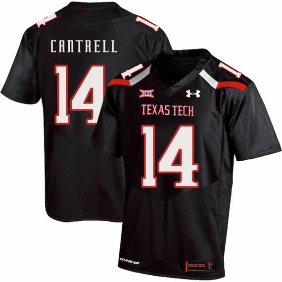 Men's Texas Tech Red Raiders #14 Dylan Cantrell NCAA College Football Jersey Black