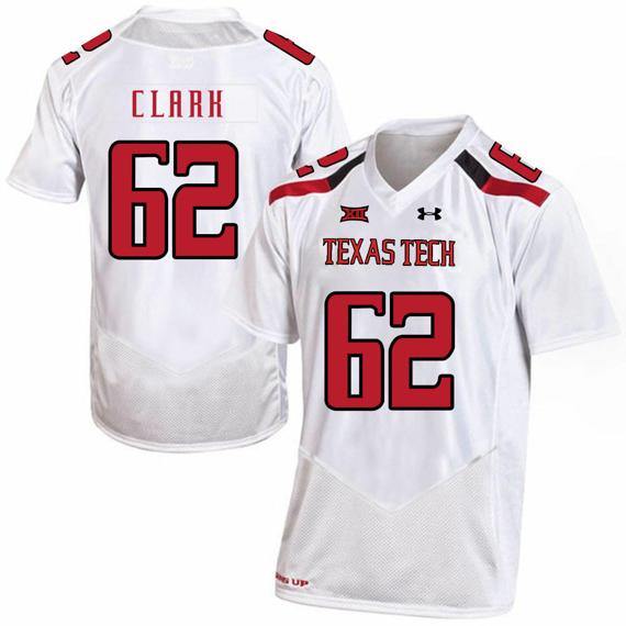 Men's Texas Tech Red Raiders #62 Le'Raven Clark NCAA College Football Jersey White