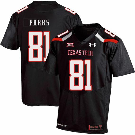 Men's Texas Tech Red Raiders #81 Dave Parks NCAA College Football Jersey Black