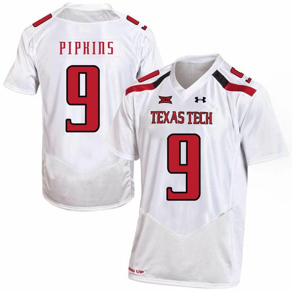 Men's Texas Tech Red Raiders #9 Ondre Pipkins NCAA College Football Jersey White