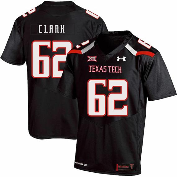 Men's Texas Tech Red Raiders #62 Le'Raven Clark NCAA College Football Jersey Black
