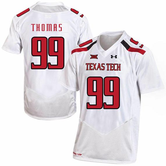 Men's Texas Tech Red Raiders #99 Mychealon Thomas NCAA College Football Jersey White