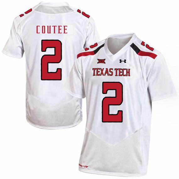 Men's Texas Tech Red Raiders #2 Keke Coutee NCAA College Football Jersey White