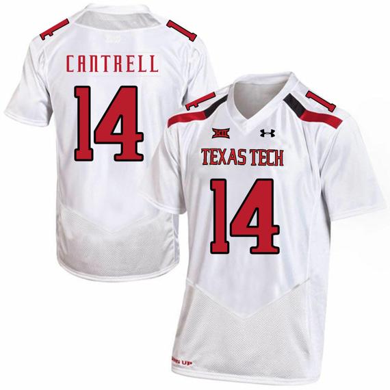 Men's Texas Tech Red Raiders #14 Dylan Cantrell NCAA College Football Jersey White