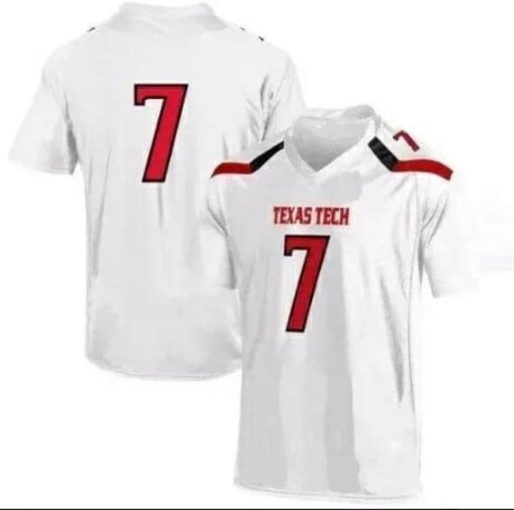 Men's Custom Texas Tech Football Jersey Red Raiders Custom White