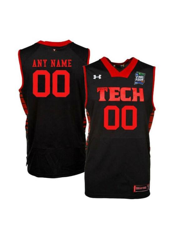 Men's Custom Texas Tech Red Raiders Jersey College Basketball Name and Number Black
