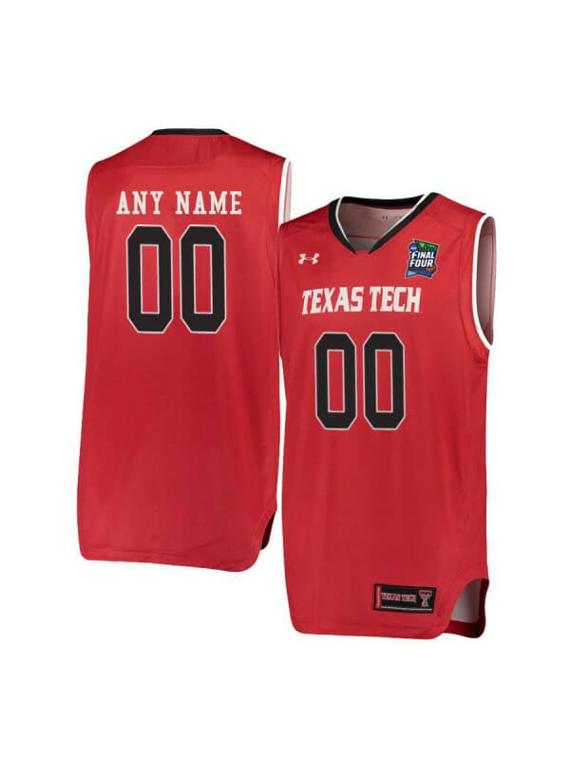 Men's Custom Texas Tech Red Raiders Jersey College Basketball Name and Number Red