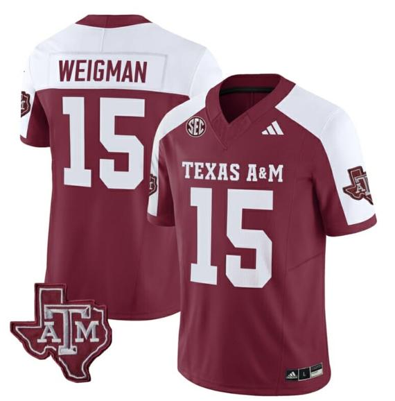 Men's Texas A&M Aggies Conner Weigman Jersey #15 Vapor Limited College Football Alternate