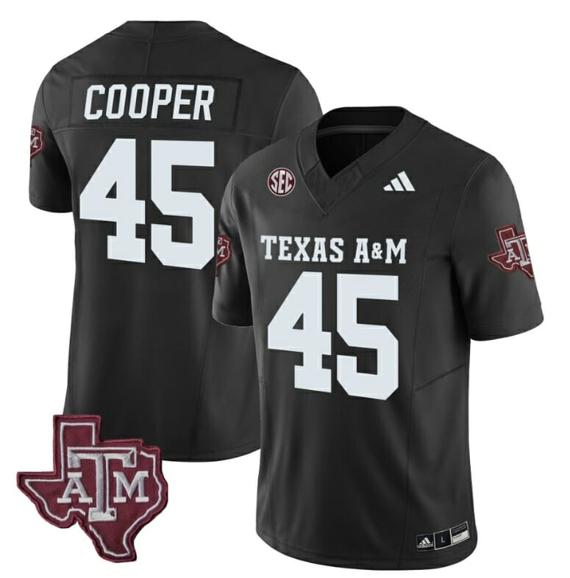 Men's Texas A&M Aggies Edgerrin Cooper Jersey #45 Vapor Limited College Football Black