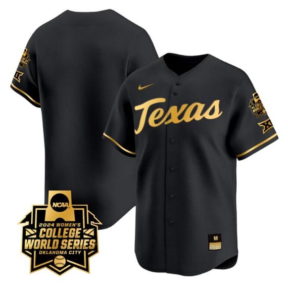 Men's Texas AM Aggies Team Jersey 2024 College World Series Patch Vapor Premier Limited NCAA Baseball Stitched Black Gold