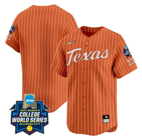 Men's Texas AM Aggies Team Jersey 2024 College World Series Patch Vapor Premier Limited NCAA Baseball Stitched Pinstripe Orange