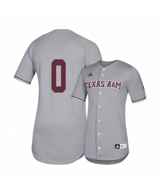 Men's Texas A and M Aggies 0 Ray Alejo Gray College Baseball Jersey