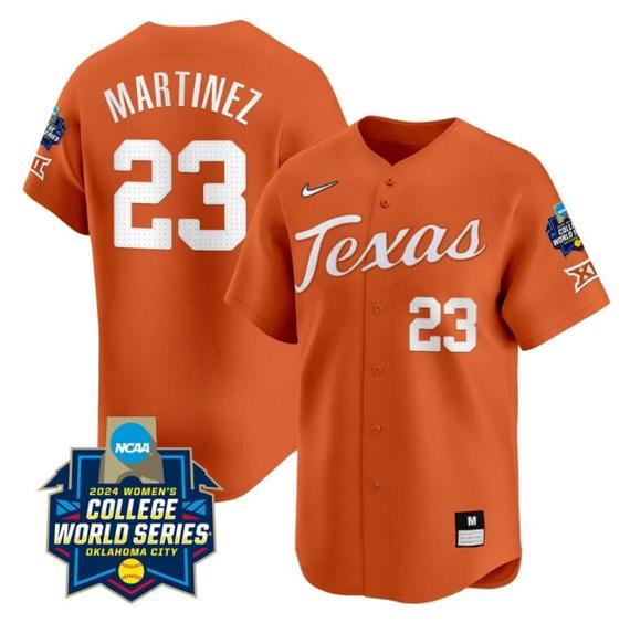 Men's Viviana Martinez Jersey #23 Texas AM Aggies 2024 College World Series Patch Vapor Premier Limited NCAA Baseball Stitched Orange