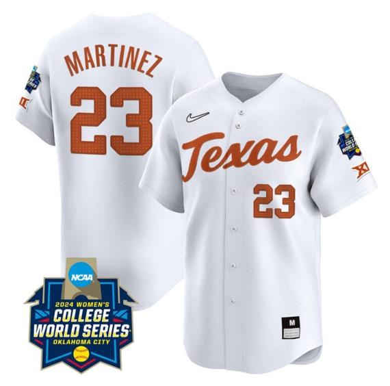 Men's Viviana Martinez Jersey #23 Texas AM Aggies 2024 College World Series Patch Vapor Premier Limited NCAA Baseball Stitched White