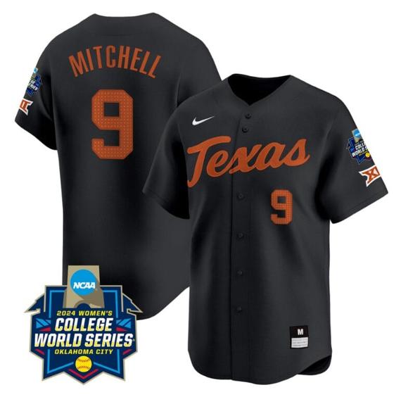 Men's Joley Mitchell Jersey #9 Texas AM Aggies 2024 College World Series Patch Vapor Premier Limited NCAA Baseball Stitched Black