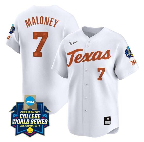 Men's Ashton Maloney Jersey #7 Texas AM Aggies 2024 College World Series Patch Vapor Premier Limited NCAA Baseball Stitched White