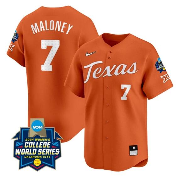 Men's Ashton Maloney Jersey #7 Texas AM Aggies 2024 College World Series Patch Vapor Premier Limited NCAA Baseball Stitched Orange